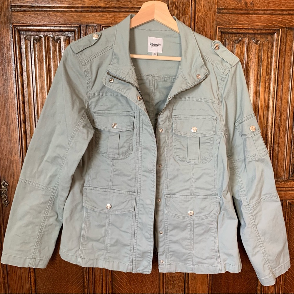 Kenzie Jeans Lightweight Zip-Up Utility Jacket